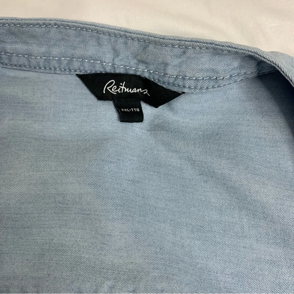 Reitmans Light Blue Denim Look  Long Sleeve shirt Dress Women’s Size XXL - Picture 10 of 15
